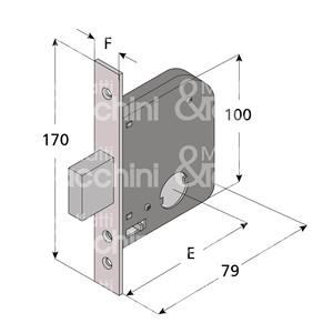 2-turn MORTISE <b>LOCK</b> Model 235284 Round Cylinder Not Included - Product Image 1