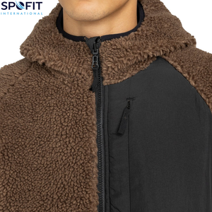 Custom Design <b>Men's</b> Winter <b>Sherpa</b> Fleece <b>Hoodie</b> 100% Cotton Oversized Zipper Quick Dry Breathable Long Sleeves Custom Color - Product Image 5