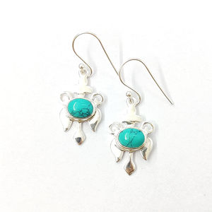 Boucles d'oreilles pendantes turquoise tendance 3,7 grammes - Product Image 1