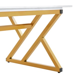 Juego de Mesa de Centro de Mármol y Metal Blanco, Moderno, Minimalista y Ecológico, para Sala de Estar, Muebles para el Hogar y Oficina, Plegable - Product Image 5