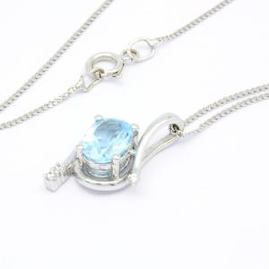 Bijoux fins ovales en diamant topaze bleue 18K 14K 9K, pendentifs à la mode pour femmes - Product Image 6