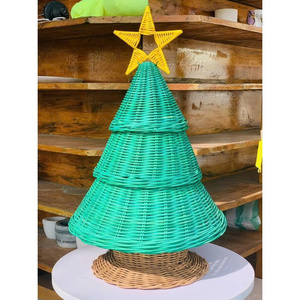 Handmade Rattan <b>Star</b> Tree Topper Bohemian Christmas Decor Geometric Shape <b>Hanging</b> Ornament Gold Tone - Product Image 5