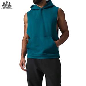 Men's Sleeveless 100% Cotton Solid Winter <b>Gym</b> <b>Hoodie</b> Tank Top for Bodybuilding Muscle Singlets Stringer Breathable Eco-Friendly - Product Image 1