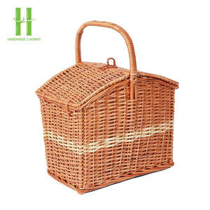 BEST SELLER! High Quality Durable Rectangle Natural Rattan Woven Eco-Friendly Stackable <b>Shopping</b> & Fruits <b>Basket</b> Handle Vietnam - Product Image 6