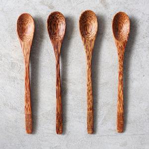 ชุดช้อนไม้โกโก้สำหรับทำอาหารและเสิร์ฟอาหารช้อนมะพร้าวธรรมชาติ - Product Image 4