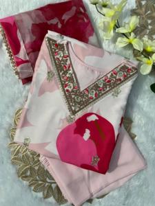モスリン製の高品質の女性用クルティセットをデジタルプリントと刺<span class=keywords><strong>Embroidery</strong></span>加工で輸出インドから低価格で入手可能 - Product Image 6