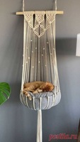 Hamac en macramé, meuble suspendu pour chat, panier en coton bohème, fait main, écologique, de haute qualité