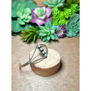 <b>Opal</b> & Sterling Silver Cuff <b>Bracelet</b> Handmade Navajo Fashion Accessory - Product Image 1