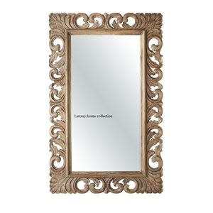 Marco de espejo de madera recuperada único con diseño envejecido y textura envejecida para un estilo rústico de decoración campestre - Product Image 6