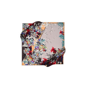 Luxury 100% <b>Silk</b> Twill Scarf 90x90-Digital Print Leopard & Dot Pattern Square Satin <b>Silk</b> - Product Image 1