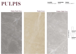Carrelage d'intérieur en porcelaine émaillée moderne design italien PULPIS GRIS CLAIR antidérapant antibactérien pour hôtel villa école - Product Image 2