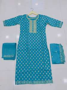 Nuevo lanzamiento Trabajo de bordado festivo Kurta Pent Ropa india y pakistaní con hermosos detalles de bordado - Product Image 5