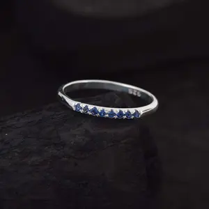 Natural Blue Topaz Handmade 925 Sterling Silver Wholesaler Genuine Fine <b>Statement</b> Gemstone Band <b>Ring</b> Fashion Jewelry <b>for</b> <b>Women</b> - Product Image 1