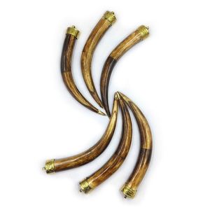 Colgante de diente de lobo natural al por mayor, dientes de animales chapados y abalorio de hueso turquesa para joyería para colgante - Product Image 5