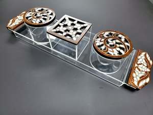 Luxury Clear Acrylic Floral Inlay Food <b>Storage</b> Container Elegant Gold Gift Packaging Freshness Preservation for Weddings Eid - Product Image 4