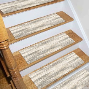 พรมสีเบจและสีเทา พรมพิมพ์ลาย ดีไซน์ทันสมัย กันลื่น พรมปูพื้น - Product Image 3