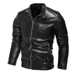 Veste en cuir zippée, veste de motard tendance, veste de course moto en cuir de vache souple avec fonction respirante, toutes tailles - Product Image 3