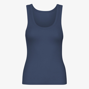 Débardeurs côtelés en coton et bambou écologiques personnalisables Shorts décontractés couleur bleu pétrole respirant tricoté personnalisable - Product Image 1
