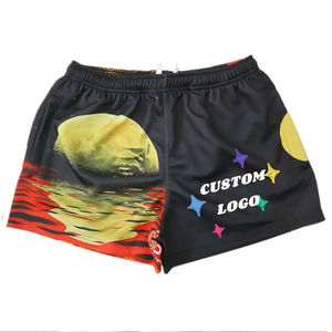 Vente en gros directe d'usine Logo personnalisé High Street Polyester Imperméable Respirant Rugby Footy Shorts Fermeture éclair élastique à la taille - Product Image 3