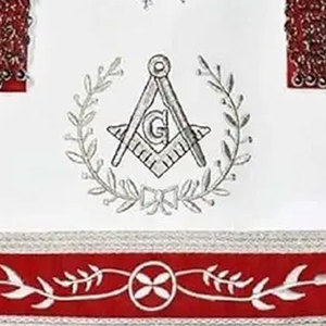 Delantal de bordado a máquina hecho a mano con cinta por encargo masónico según delantales de demanda OEM - Product Image 4