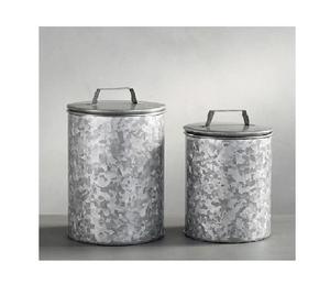 Ensemble d'accessoires de récipient de forme ronde galvanisés faits à la main les plus vendus pour la cuisine à domicile pour usage alimentaire - Product Image 1