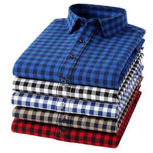 OEM Custom Design <b>Men's</b> <b>Shirts</b> Casual New Fashion <b>Satin</b> Soft Contrast Plaid Flannel Pocket Long Sleeves Yarn Dyed Breathable - Product Image 1