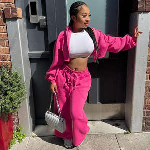 Ensemble survêtement en molleton respirant pour homme, hiver 2025, vêtements de sport décontractés, personnalisé, 2 pièces, sweat à capuche et pantalon tricotés, fermeture éclair, 100% coton - Product Image 2