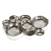 Plateau alimentaire écologique en aluminium à 9 compartiments Vaisselle de mariage Plat de service en grappe Plateau de centre de table Bols de Noël