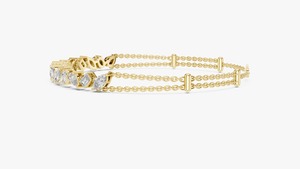 Brazalete de Tenis con Diamantes de Moissanita de Lujo, Acabado Plateado, Elegante Brazalete de Cadena Ajustable para Mujer, Regalo de Aniversario - Product Image 3