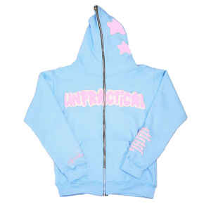 Sweat-shirt à capuche zippé personnalisé OEM de haute qualité Impression bouffante Vêtements pour hommes de bonne qualité Sweats à capuche pour hommes - Product Image 1