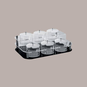 Soporte de exhibición de grano de plexiglás de 1 pieza con base negra y 6 frascos de almacenamiento - Product Image 4