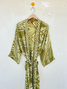 Robe Kimono en Soie à Séchage Rapide et Lisse, Fait à la Main, Taille Libre, Été, Automne Printemps, 100% - Product Image 2