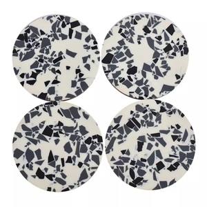 Haute qualité classique Terrazzo Design bois et résine sous-verres tasse à thé sous-verre tapis pour cuisine pierre matériel tasse à boire tampons - Product Image 4