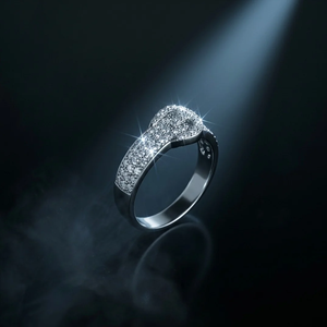 Anillo de diamantes de corte redondo graduado en oro blanco para hombre, elegante, de lujo, a la moda, regalo de joyería para boda - Product Image 1