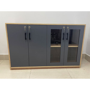4-Door <b>Lockable</b> Plywood Filing <b>Cabinet</b> 120x40x75cm for Home Office Use - Product Image 2