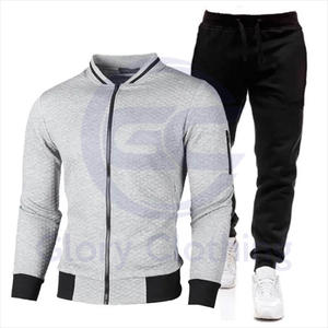 Ensemble survêtement et sweat-shirt décontracté pour homme, hiver, uni, personnalisable, haute qualité, 100% coton, 2 pièces - Product Image 2