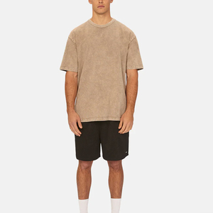 Camiseta Personalizada para Hombre, Lavado Ácido, Sólida, Transpirable, 100% Algodón, Estilo Oversize y Urbano, en Venta - Product Image 2