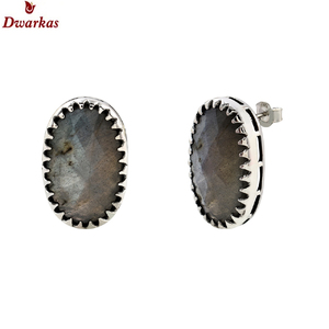 Pendientes clásicos de plata de ley 925 con gema de rutilo negro, venta al por mayor de fabricante, precio bajo - Product Image 3