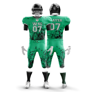 Ensemble maillot de football américain personnalisé de haute qualité 100% polyester antibactérien ensemble de shorts nouveau style de maille respirante ensembles de grande taille - Product Image 4