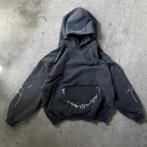 Fabricant Distressed Vintage Men Hoodie Stonewashed Oversized Hoodies High Quality Street Wear Y2K Boxy Fit Hoodie - Product Image 1