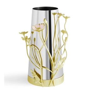 Nuovo <span class=keywords><strong>vaso</strong></span> di fiori in acciaio progettato <span class=keywords><strong>per</strong></span> la decorazione domestica con foglia di <span class=keywords><strong>olivo</strong></span> e fiori disponibili nei prezzi all'ingrosso - Product Image 3