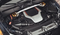 Plaque de protection de réservoir d'eau en fibre de carbone sèche tissée sergé 3K finition brillante pour AUDI A5 S5 B9