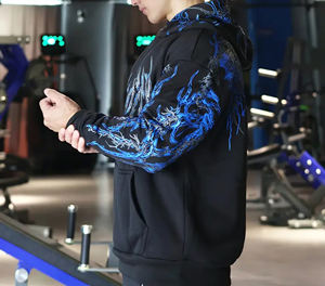 Luxe noir Designer pull à capuche pour hommes Premium coton Streetwear sweat décontracté mode à capuche vêtements de tous les jours - Product Image 2