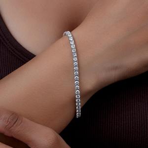 Pulsera de Tenis con Diamantes de Moissanita Incoloros de Corte Redondo de 4 mm para Regalo de Boda en Plata 925, Joyería de Lujo con Incrustaciones a Bajo Precio - Product Image 5