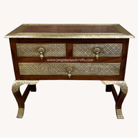 Meuble de chevet console à trois tiroirs en bois de sheesham rustique vintage antique, fabricant de meubles pour la maison en Inde