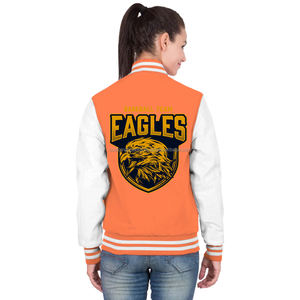 Veste bomber en molleton de coton élégante pour femmes, veste varsity personnalisée en gros pour le streetwear - Product Image 4