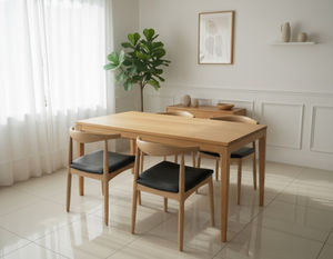 Chaise de salle à manger en bois de frêne capitonnée, moderne et contemporaine, écologique, finition NC, structure KD, meubles de salle à manger pour la maison, bar à domicile - Product Image 3