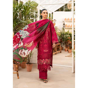 BAROUQE Ensemble Bohème 3 Pièces : Chemise en Chiffon Respirant Brodé Chickenkari, Dupatta et Pantalon Brodé Printemps/Été BIC-4736 - Product Image 4
