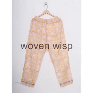 Ensemble pyjama à carreaux Boho à la mode Vêtements de nuit en coton doux avec tissu tissé imprimé à la main pour l'hiver-Options de commande en gros - Product Image 3