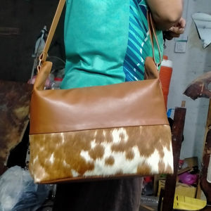 Sac à main en cuir de vache véritable pour femmes, fermeture éclair, imperméable, portable, sac à bandoulière, printemps, automne, été, hiver - Product Image 1